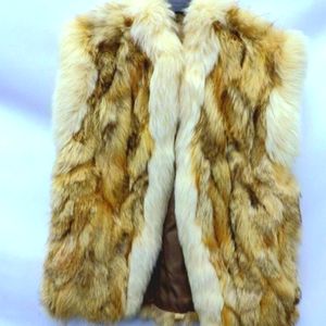 Coyote fox fur vest XL